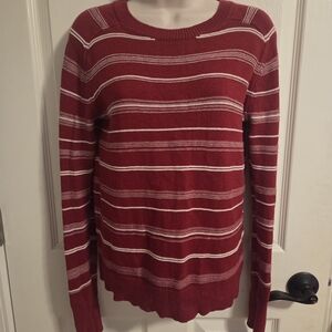 Pendleton Woolen Mills Red and White Striped Crew Neck Sweater Size XS